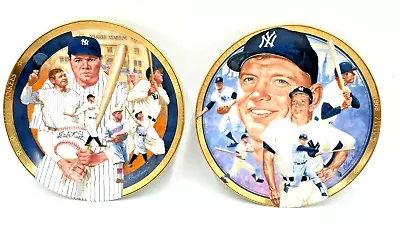 Babe Ruth & Mickey Mantle Plates 1992 Hamilton Collection -Best Of Baseball • $11.98