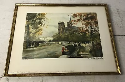 £58.82 • Buy Charles Blondin French Artist Colored Etching Paris Church Street Scene Signed