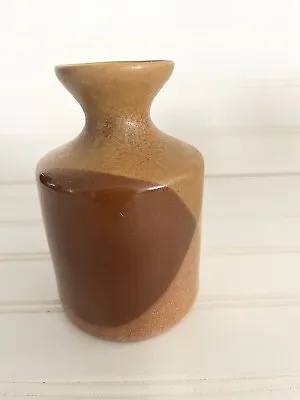 Pottery Stoneware 5.5” Brown Vase Unbranded Mid Century Modern • $19