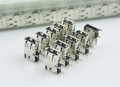 $10.39 • Buy New Qty 10 USB Type-A Female 4 Pin PCB Mount Socket Plug Connector Right Angle