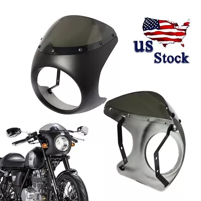 7  Headlight Fairing Screen Windshield Cover For Cafe Racer Motorcycle Yamaha • $36.99