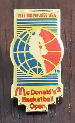 1987 Inaugural Mcdonalds Open Championship Milwaukee Nba Lapel Pin Free Shipping • $19.99