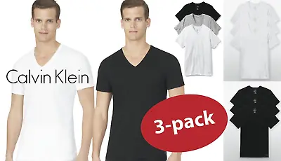 $23.68 • Buy New 3 Pack SLIM FIT Calvin Klein Mens V Neck Crew Neck T Shirt Tee