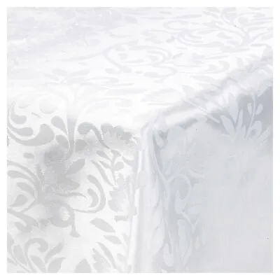 £7.99 • Buy Damask White Jacquard Tablecloths Rectangle Oblong Table Cloth Tableware Dining