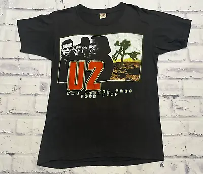 U2 Shirt Adult Large Black Joshua Tree Tour 80s Rock Band Music Merchandise • $225.59