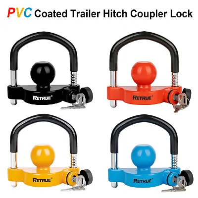 PVC Coated Coupler Locks Trailer Hitch Ball Lock Fits 1-7/8  2 2-5/16  Coupler • $24.99