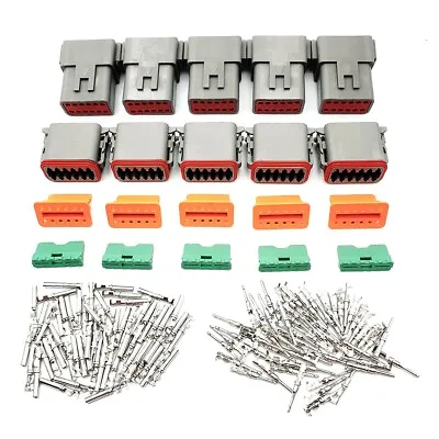 5 Sets DEUTSCH DT SERIES MULTI PLUG WATERPROOF CONNECTOR 12 WAY PIN KIT • £22.79