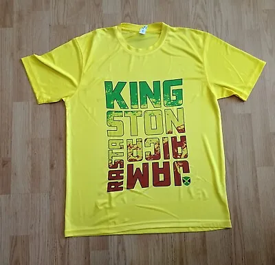 Kingston Jamaica Men's Yellow Adults T-Shirt Reggae Rasta  Size Large • £9.49