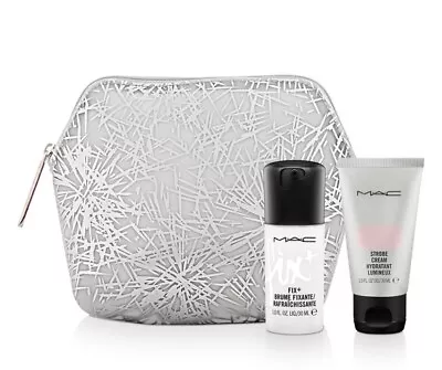 MAC Prep & Prime Fix + Plus 1 Oz Strobe Cream +Makeup Bag Travel Size Set New! • $25