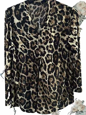 Ladies Blouse Size 16/18 Animal Print • £0.99