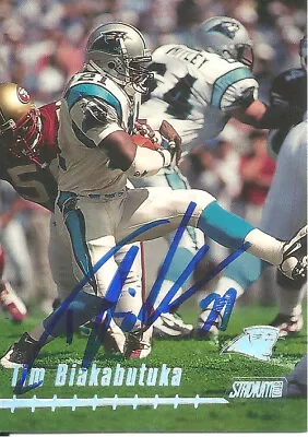 Tim Biakabutuka Carolina Panthers/ Michigan  Personally Autographed Card • $1.25