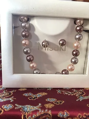 Misaki Pink Pearl Necklace & Earring Set NEW - Open Box • $80