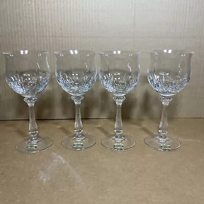 Mikasa Crystal Clear Water Wine Glasses Clear Vertical Goblets Set Of 4 • $47.80