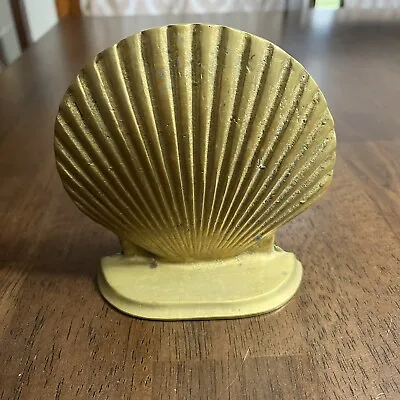 1 Vintage Brass Seashell Bookend Nautical Beach 4.75 Inches Tall • $8.99