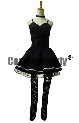 Misa Amane Black Dress With Gloves Stockings Neckwear Cosplay Costume# • $55.60