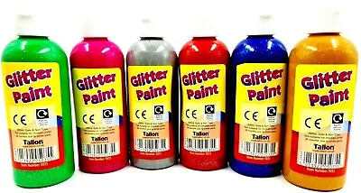 £9.95 • Buy 6 X 200ml Glitter Paint Childrens Ready Mixed Non Toxic Kids Paints Bottles New