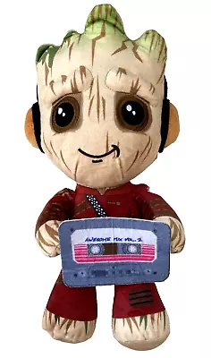 MARVEL Guardians Of The Galaxy II Groot With Headphones/Tape  13  Soft Toy Plush • £11.99