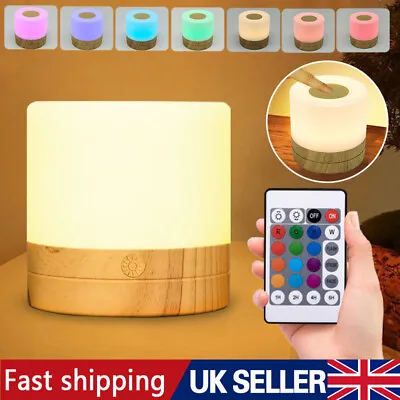 LED Night Light Touch Bedside Lamp RGB Remote Control Table Lamp USB Desk Light. • £5.99