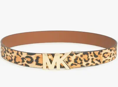 Michael Kors Belt Reversible Monogram Leopard Print Buckle Sz S NEW NWT • $32