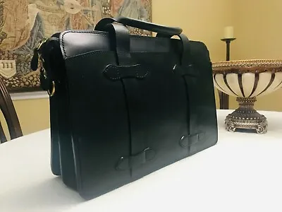 S. AMERICAN Heavy Saddle Leather Briefcase / Messenger Bag / Satchel - DELFINO • $325