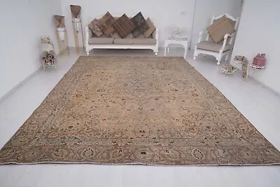 9x12 Large Vintage Rug Oversize Rug Wool Carpet Oushak Rug Turkish Rug 826 • $2799