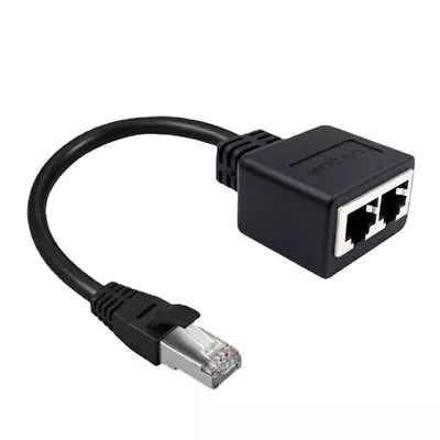 RJ45 Internet Adapter Cable Male To 2 Female  RJ45 Splitter Ethernet 2-in-1 • $13.78