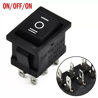 DIY Electrical Project 6 Pin 3 Way Rocker Switch With Large Rectangle Design • £3.90