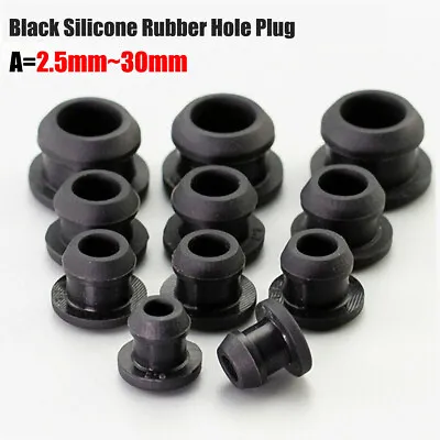 £46.12 • Buy Black Snap-on Hole Plug 2.5mm~30mm Silicone Rubber Blanking End Caps Tube Pipe