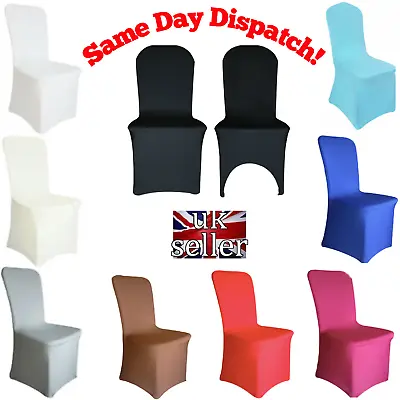 £0.99 • Buy 1-50 Spandex Dining Room Chair Covers Slip SEAT Cover Stretch Removable Wedding