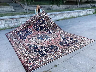 10x12 RARE ANTIQUE RUG SOFT WOOL HANDMADE LARGE VINTAGE WOOL HANDKNOTTED RUG • $4981.61