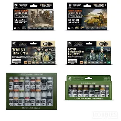 Vallejo WW2 Acrylic Paint Set Model Wargames British US German Soviet Infantry • £20.07