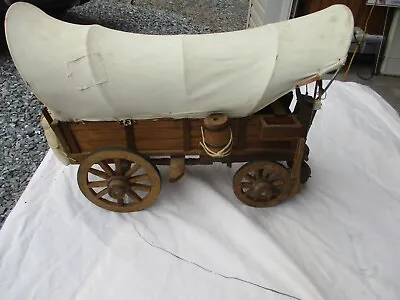 $51.99 • Buy VNTG STYLE HANDMADE WOODEN CONESTOGA WESTERN COVERED WAGON - Tabletop Size