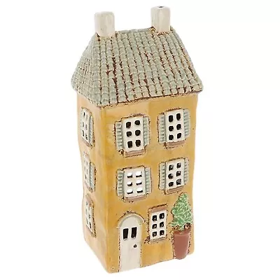 Village Pottery Tall Yellow Shutter Garden House Tealight Holder Boxed JD340293 • £24.99