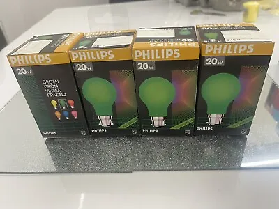 PHILLIPS 20w B22 Coloured Festoon Fairground Christmas GREEN BC Cap Light Bulb • £29.99