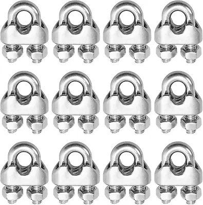 1/8 Inch 3Mm Wire Rope Clamps Clip 304 Stainless Steel Cable Clip Fastener 12  • $9.84