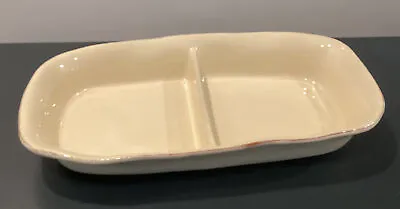 VIETRI Made In Italy 14  Oval Divided Vegetable Bowl - Crema • $78.90