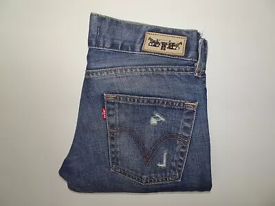 LEVI'S Patty Anne Womens Jeans W27 L32 Slim Leg Square Cut Blue Denim • £19.99