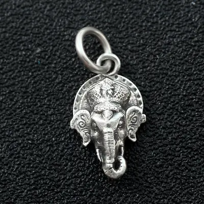 India God Ganesha Elephant Mandala Charm Pendant In Real 925 Sterling Silver New • $10.85