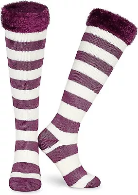 CityComfort Slipper Socks For Women Knee High Socks Non Slip Long Fluffy Socks • £10.49