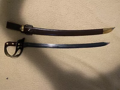 Cold Steel 1917 Naval Cutlass Sword In Good Condition. Wood Handle. Black Blade. • $100