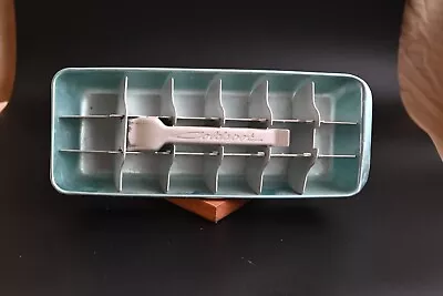 Vtg HOTPOINT ALUMINUM ICE CUBE TRAY 18 CUBE Anodized Blue • $11.95