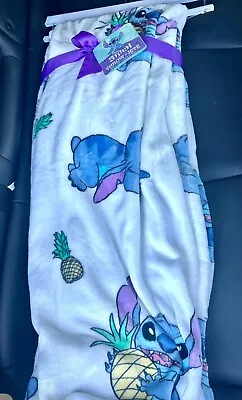 NWT Disney Stitch White & Blue Pineapple Blanket Throw - 60 X 70 • $35