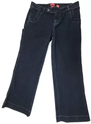 Elle Monaco Jeans Women’s 12 Blue Denim Dark Wash Bootcut Mid-Rise (32x34) • $19.95