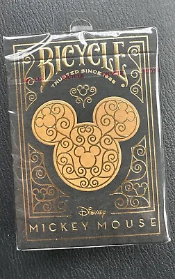 Bicycle Disney Mickey Mouse Inspired Black And Gold Playing Cards Brand New • $0.99