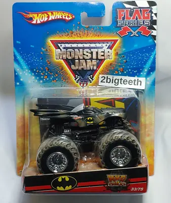 2010 Hot Wheels Flag Series Monster Jam BATMAN Mud Trucks Batmobile 33/75 • $17.99