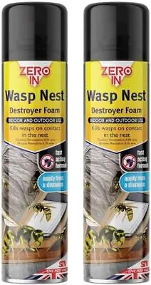 2 Wasp Nest Foam Insect Killer Spray Destroyer Treatment Bugs Home Garden 300ml • £11.50