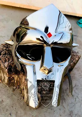 MF Doom Mask Gladiator Mad-villain 18G Steel Brass Face Armor Medieval Helmet • $35.15