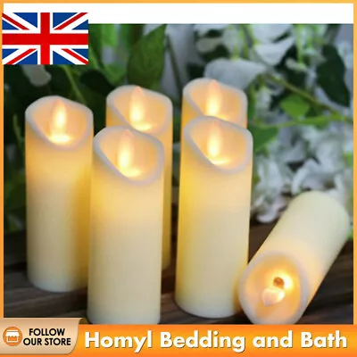 £4.48 • Buy 3 Pack Battery Power LED Flameless Flickering Wax Candles Pillar Home Decor UK