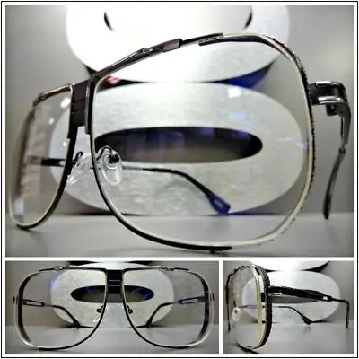 CLASSIC VINTAGE RETRO Hip Hop Style Clear Lens EYE GLASSES Large Square Frame • $13.99