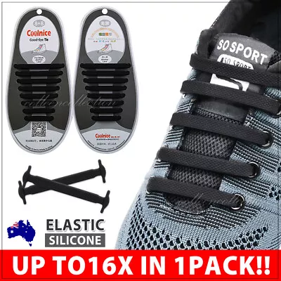 16pcs Elastic Silicone Shoe Laces Shoelaces Lazy No Tie Shoe Laces Unisex AU • $4.35